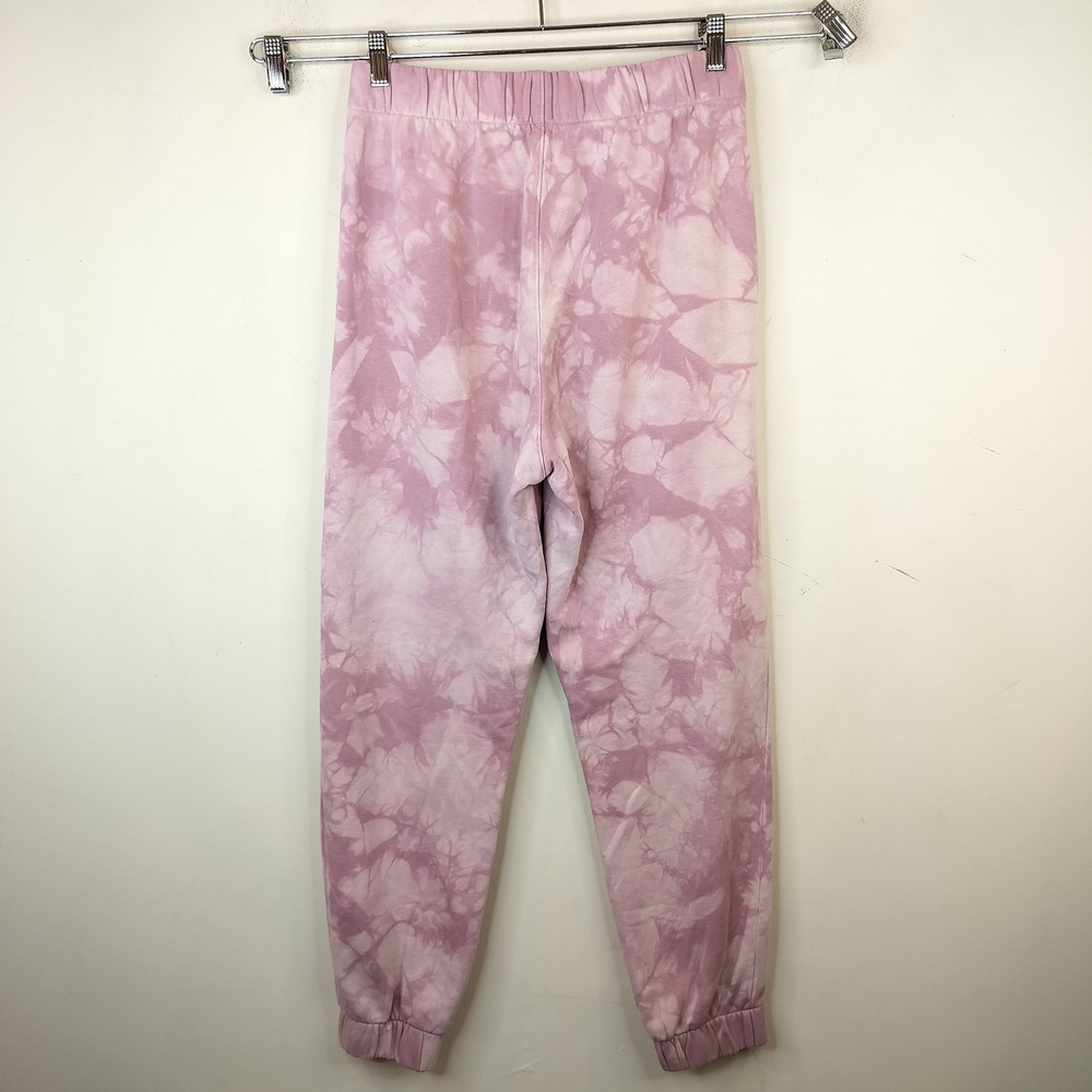 Gap Tie Dye Sweatpants Medium Tall Lounge Casual Cozy Pink Fleece Tapered - Picture 6 of 9
